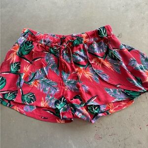 Roxy Tropical Pink and Green Women's Athletic Shorts